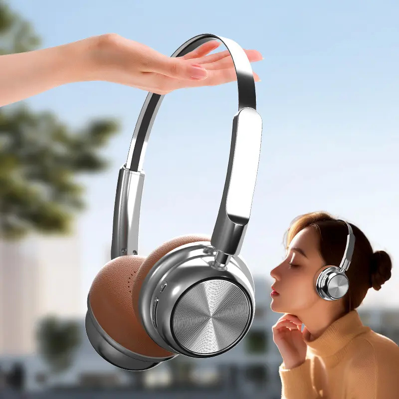 2025 CR-20 Retro Fashion Merad Metal Bluetooth Headset 5.4 Headphones with Ultra Long Battery Life