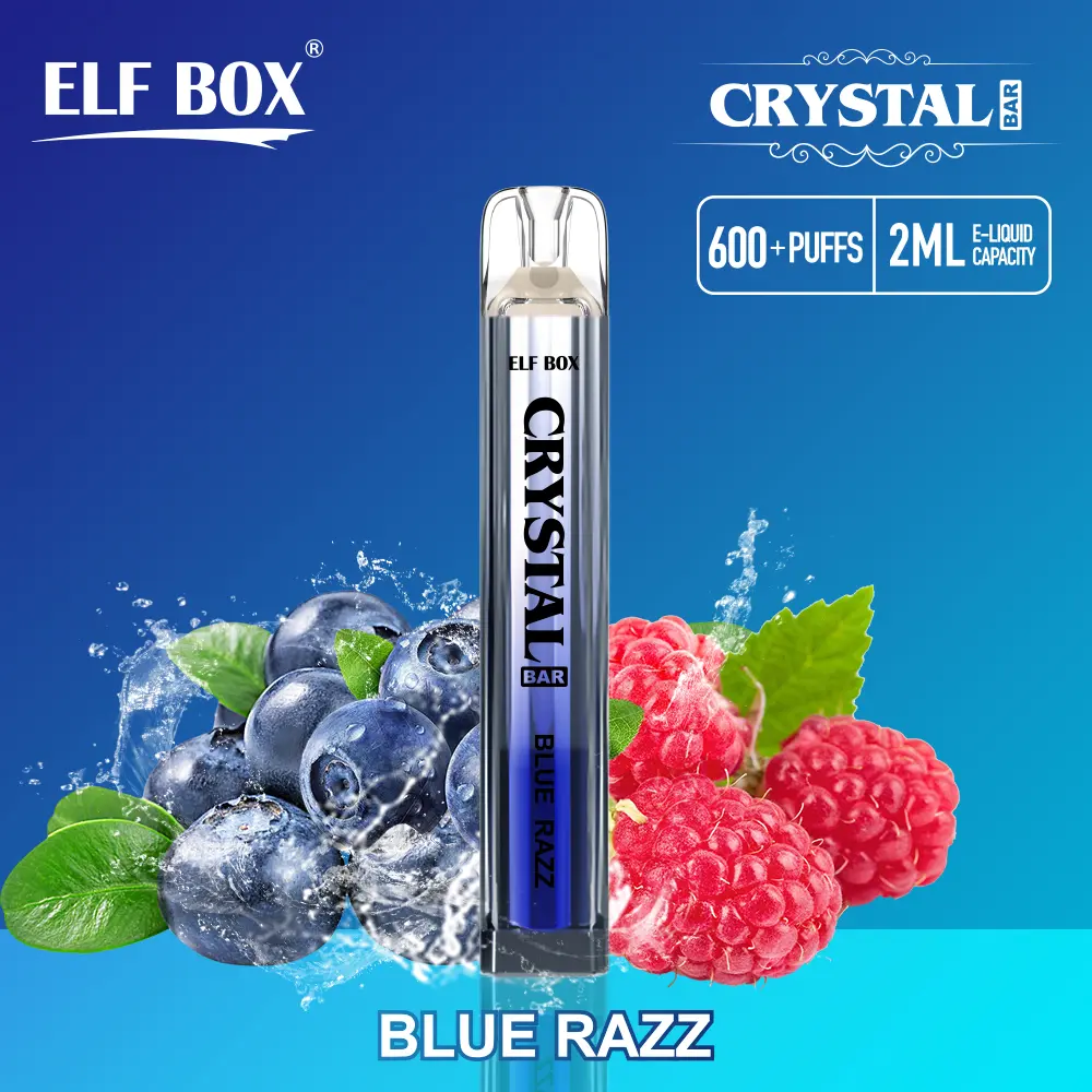 Wholesale New ELF BOX CRYSTAL BAR Fruit Flavored Disposable Electronic Cigarette - 600 Puffs Large Capacity Cool Icy Mouthfeel