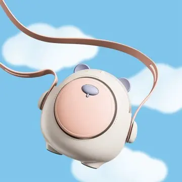 Cute Chubby Bear Neck Fan Usb Lanyard Fan Mini Portable Cartoon Mute Bladeless Small Fan Spot
