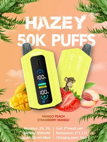 HAZEY 50K PUFFS MARATHON RANGE E-CIGARETTE - 50,000 PUFFS LONG LASTING VAPORS OUTDOOR ADVENTURE WEATHER-RESISTANT ATOMIZER